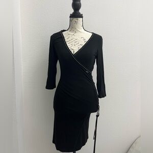 Guess Black Long Sleeve Wrap Dress